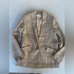 FRNCH prince of wales Check Blazer in Brown and Yellow